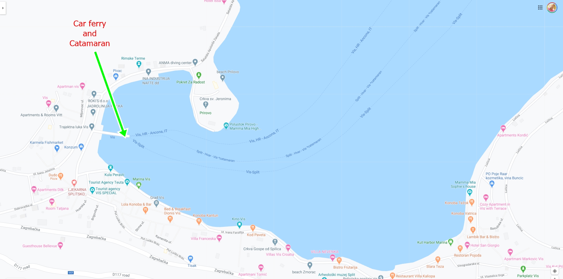 Porto Di Vis Partenze E Arrivi Dei Traghetti E Catamarani