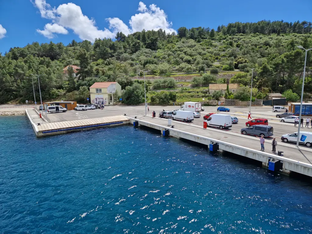 Arriving at the port in Vela Luka